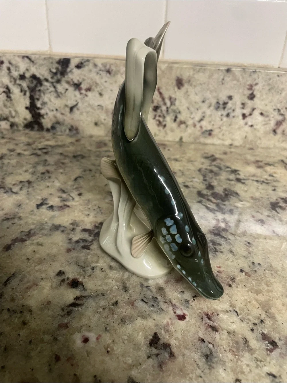 vintage Royal Dux Bohemia porcelain figurine pickerel or pike fish collect dad